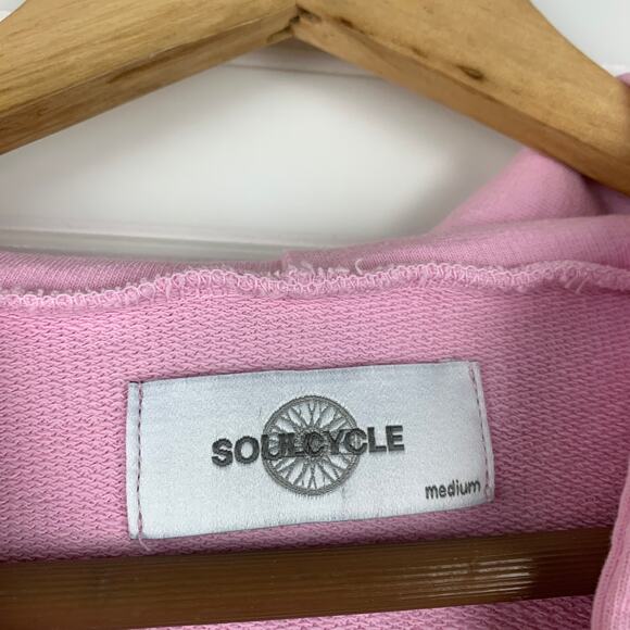 SoulCycle Palm Beach Light Pink Graphic Lounge Pullover Hoodie Medium - Picture 5 of 11